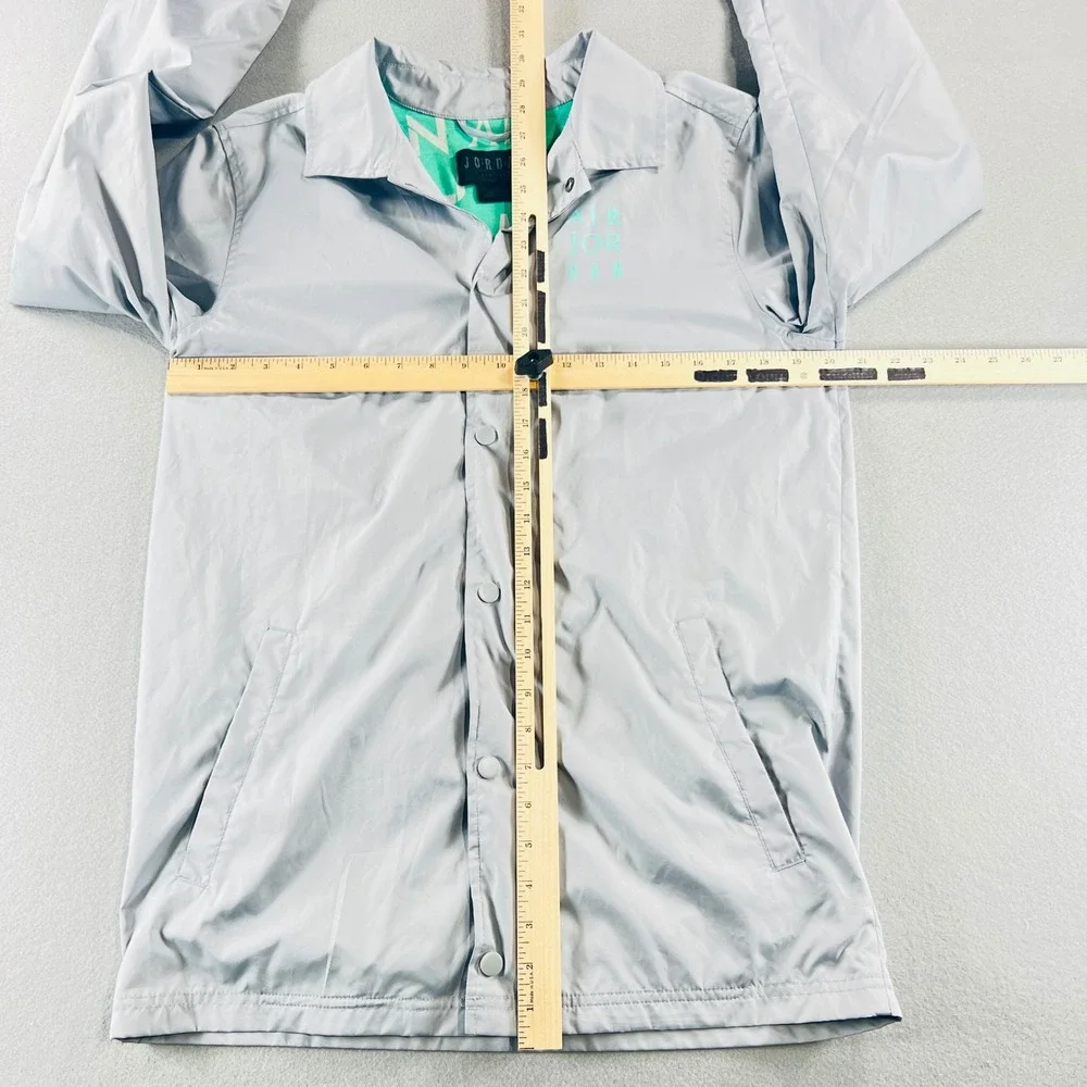 Jordan Coaches Jacket Mens S Grey Air Jumpman Windbreaker Streetwear Basketball